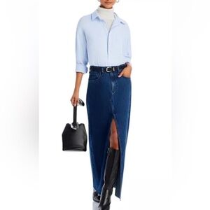 NWOT Rag & Bone Avery Denim Maxi Skirt Raw Hem Size 25